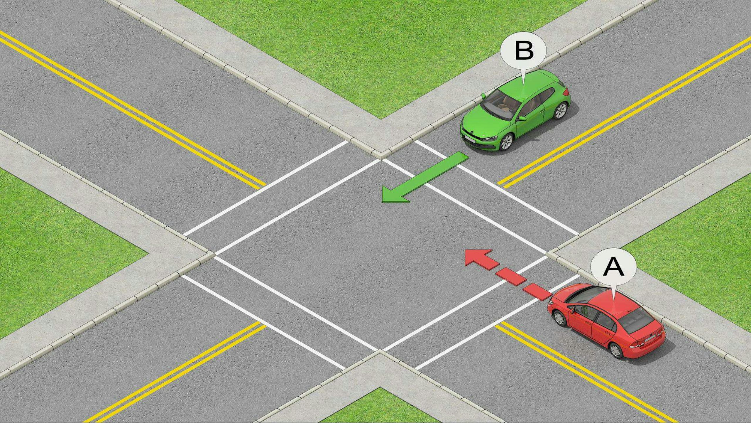 cars on the right have priority