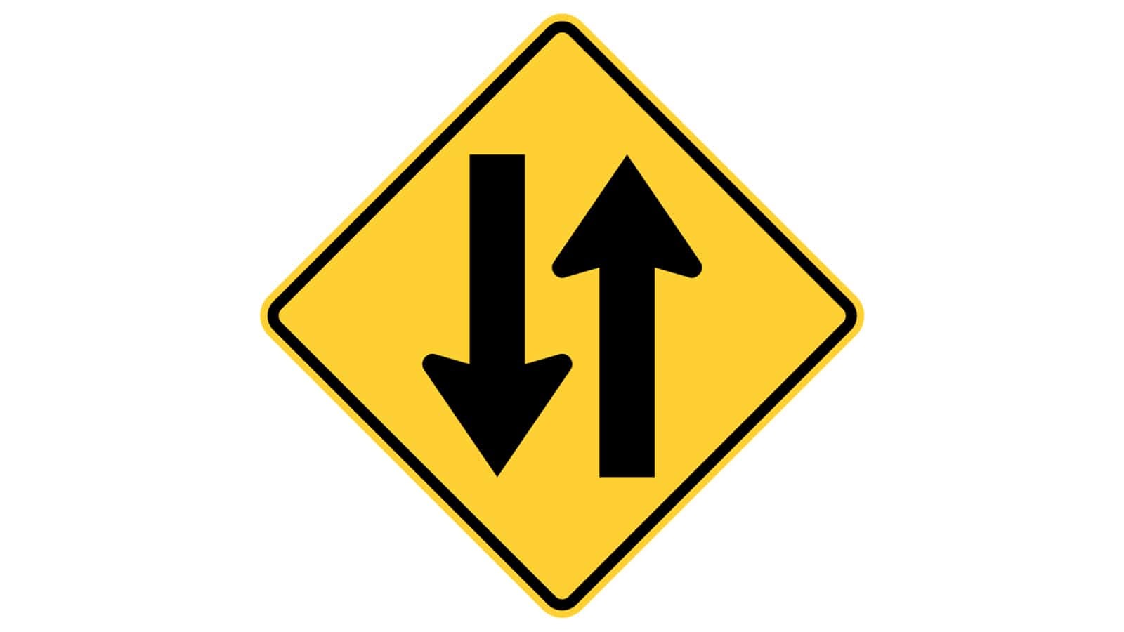 Warning sign Two-Way Traffic