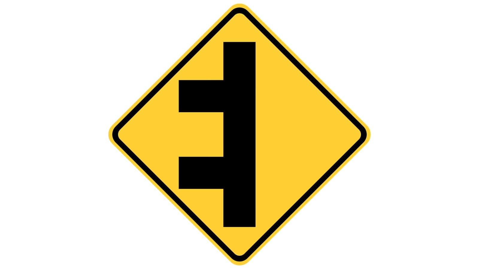 Warning sign Double-Side Roads