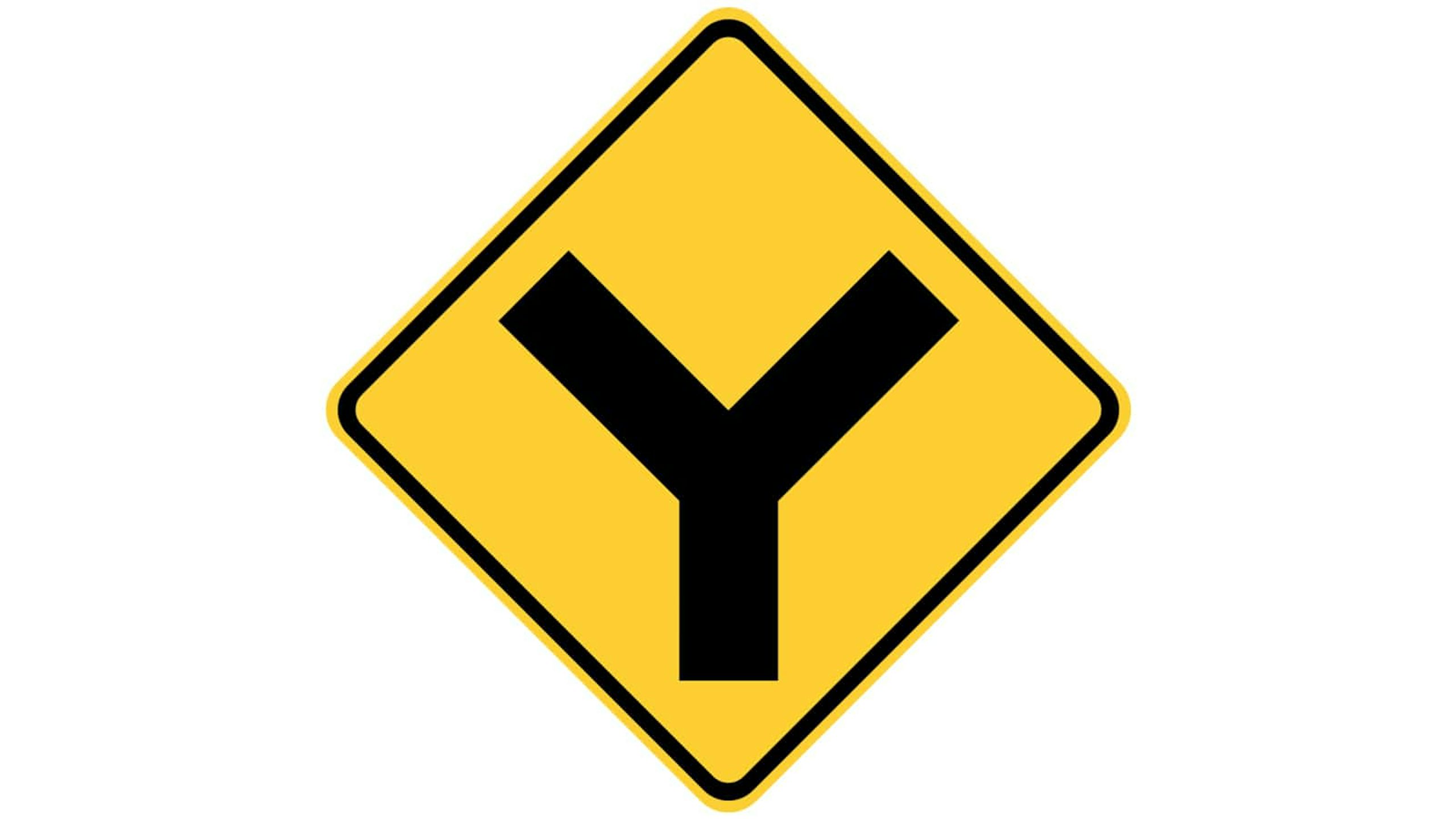 Warning sign Y-Roads