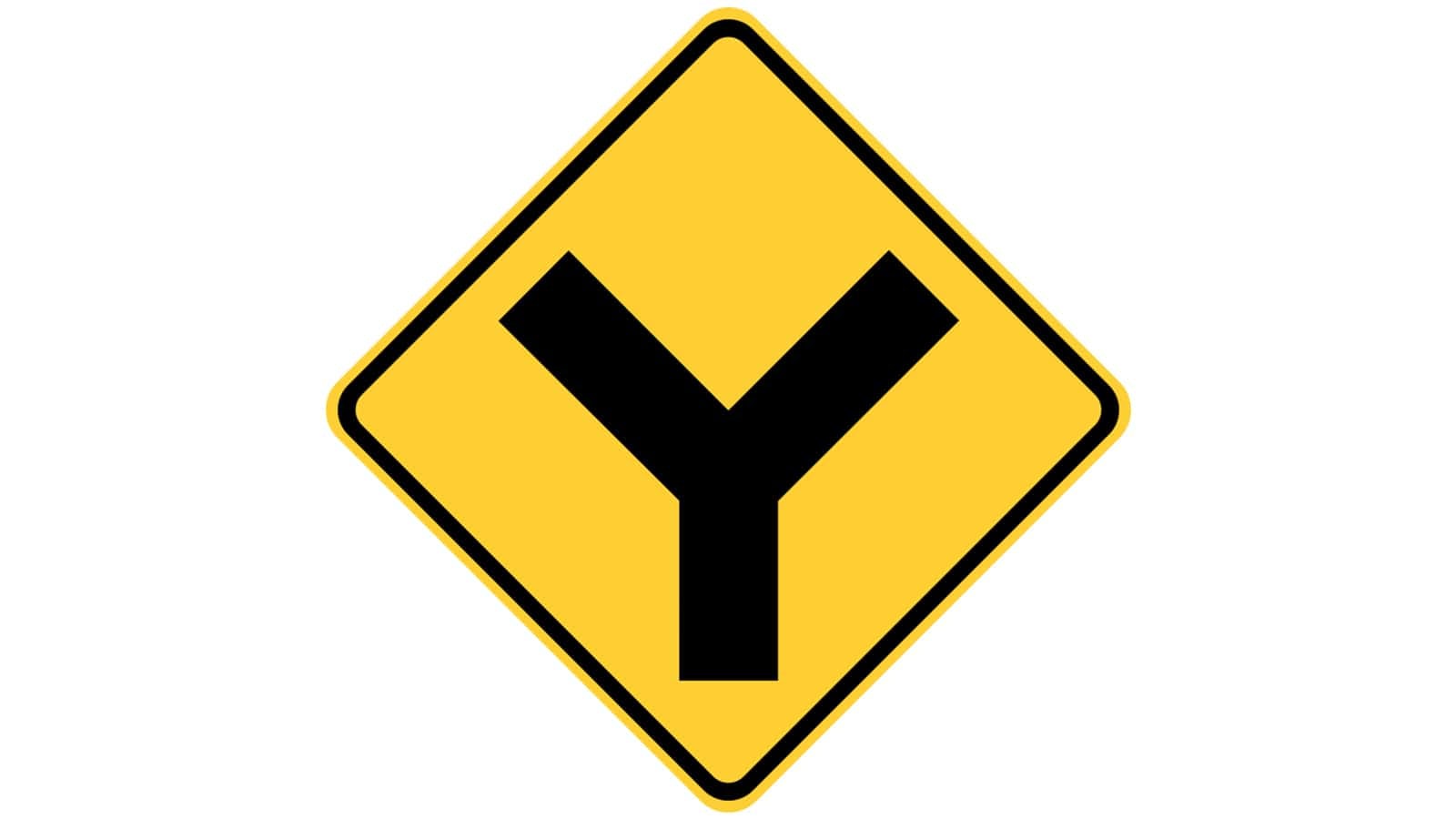 Warning sign Y-Roads