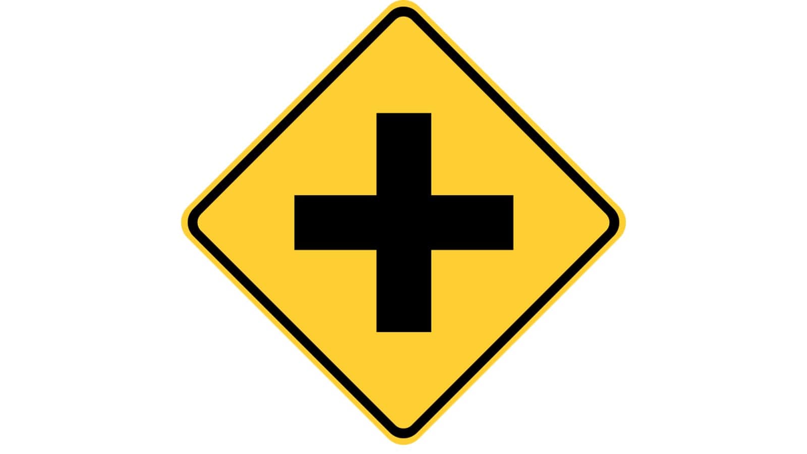Warning sign Crossroads