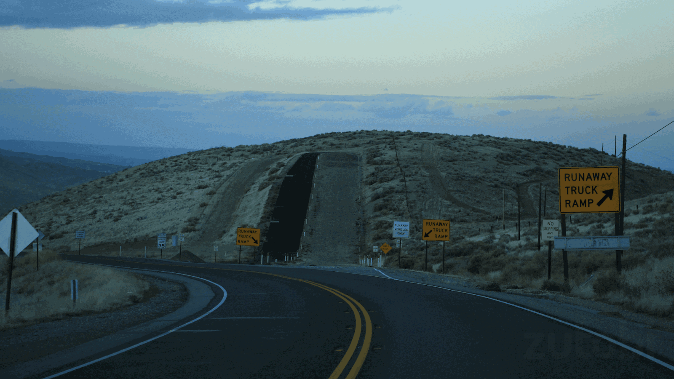 Ramps are often used after a sharp or long descent to help runaway trucks come to a stop