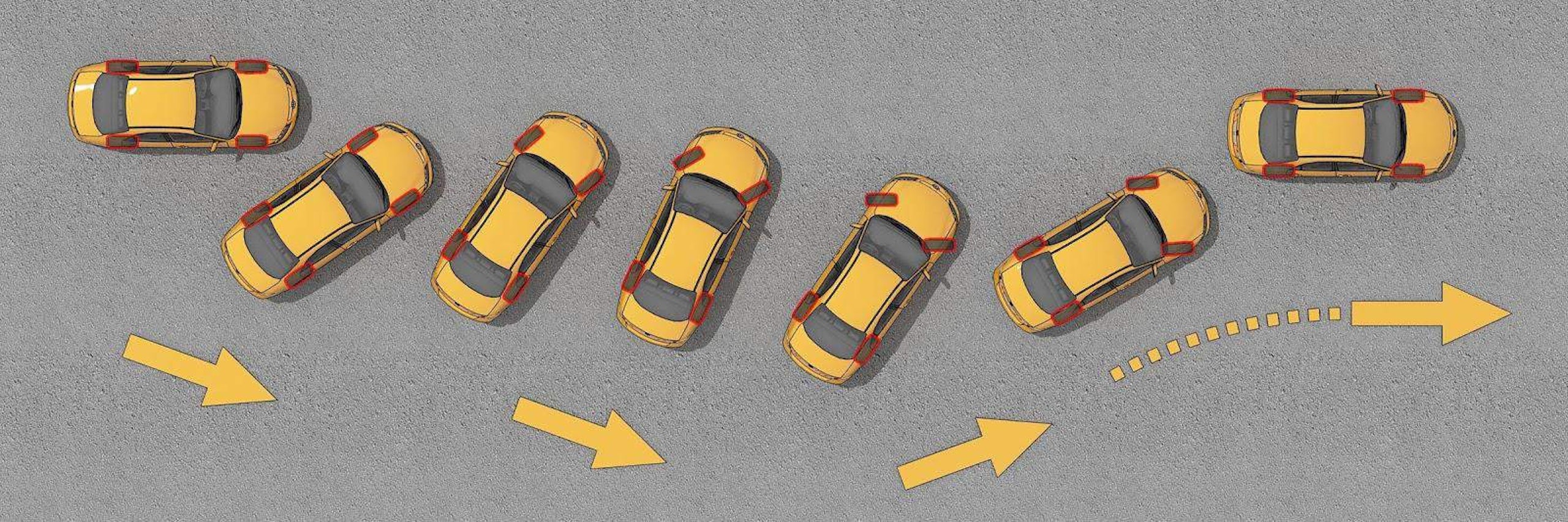 In case of a rear-wheel skid, turn the steering wheel in the direction of the skid.