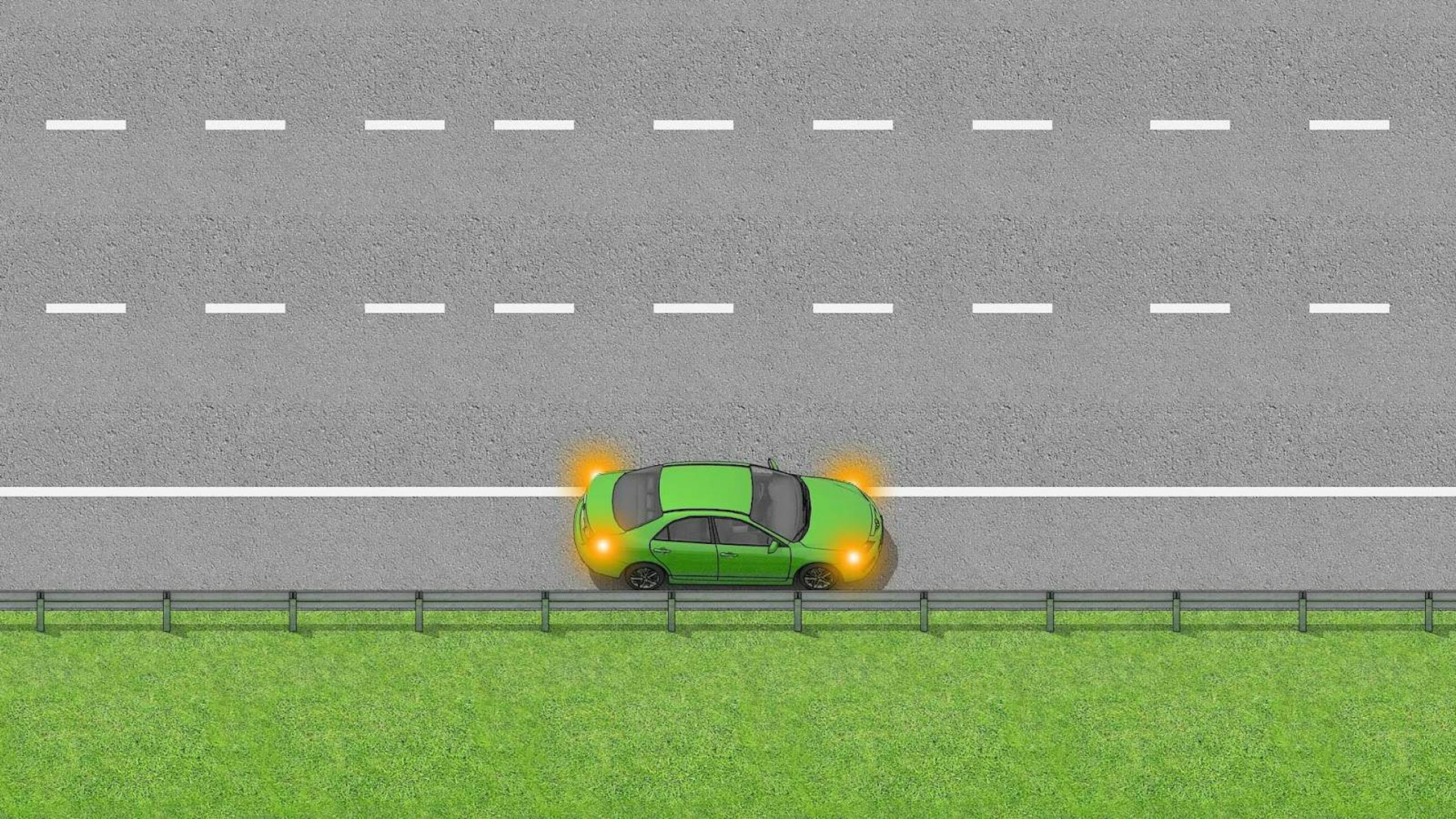 Activate your hazard lights to indicate an emergency situation.