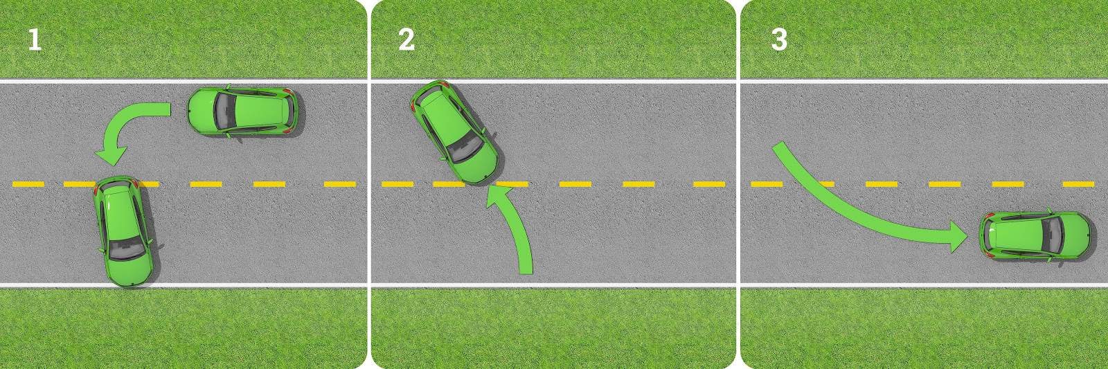 car making a three point turn