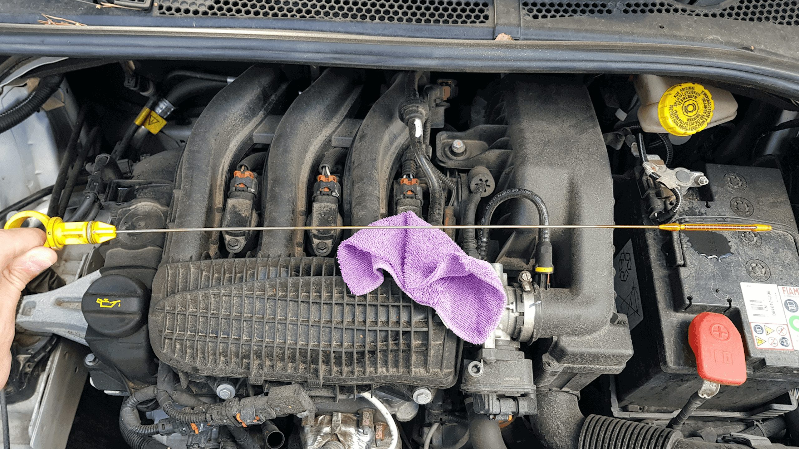 You may be asked to, for example, check the engine oil level during the road test