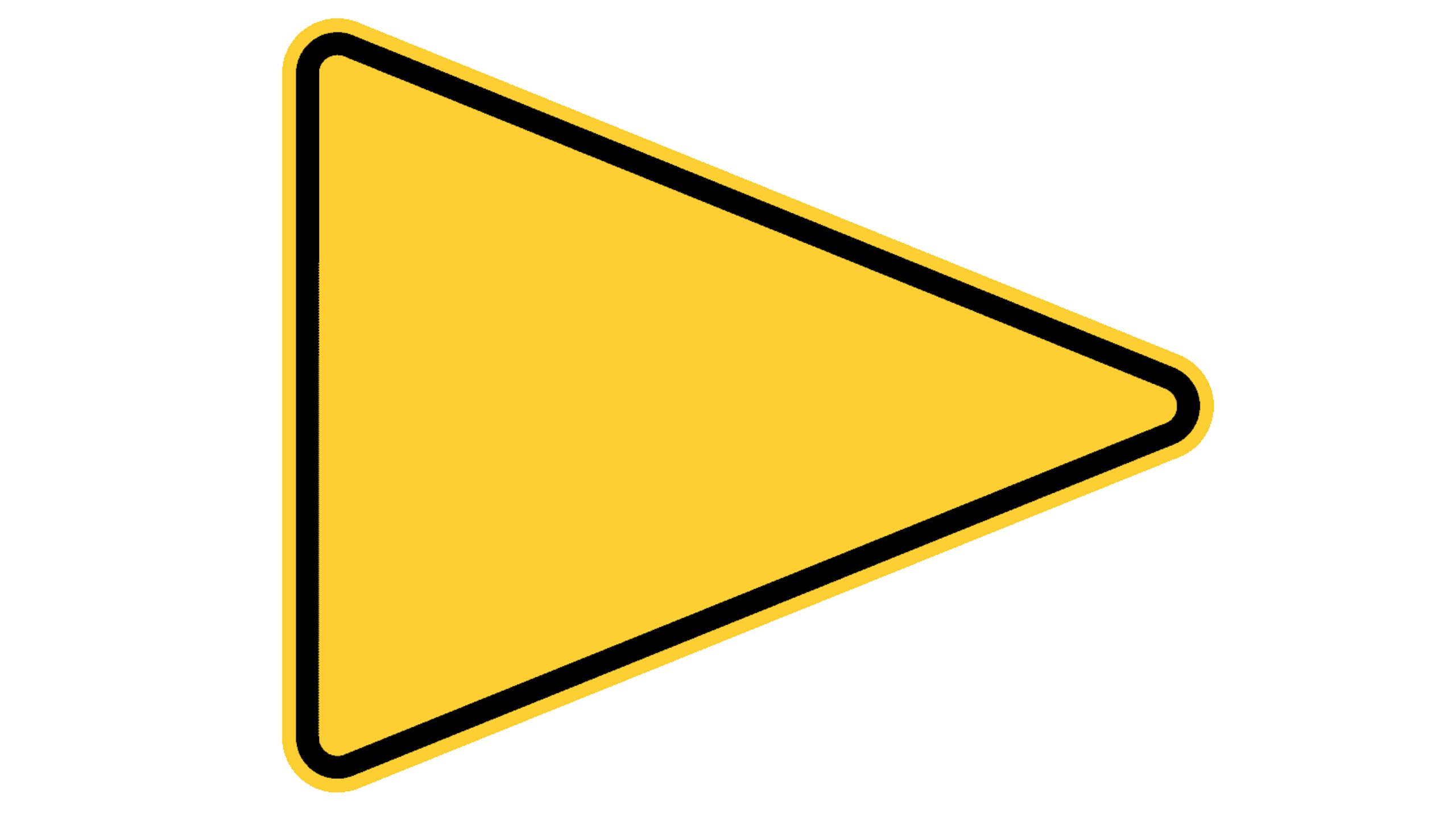 A pennant shaped road sign