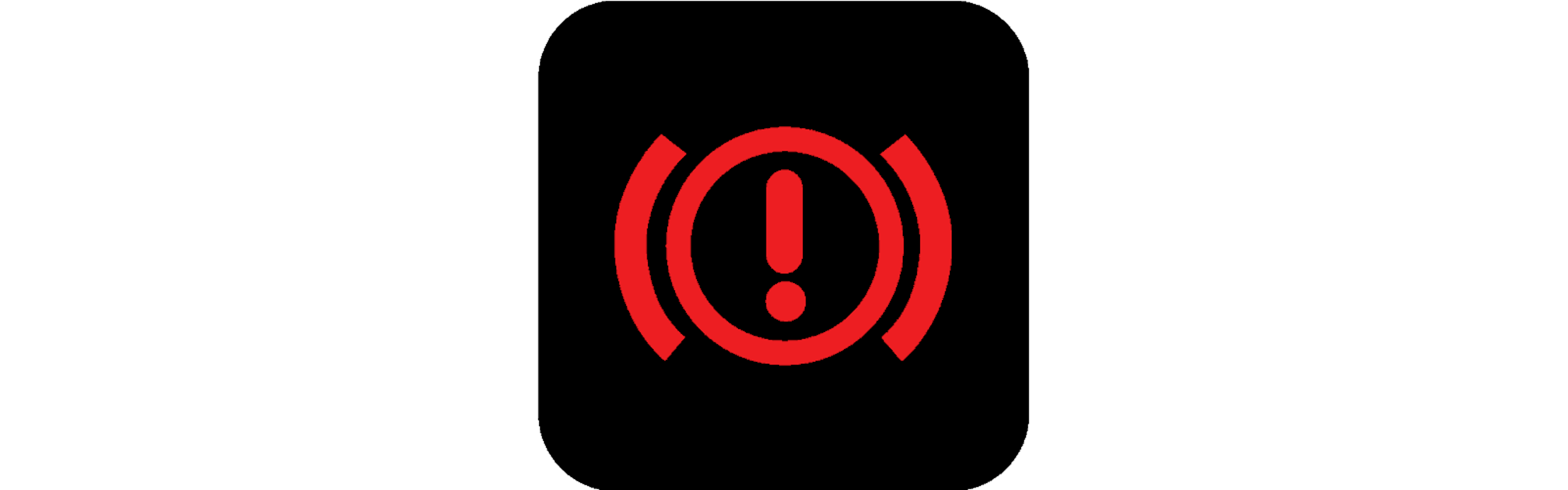brake warning light on a black background