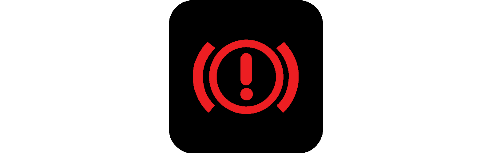 brake warning light on a black background