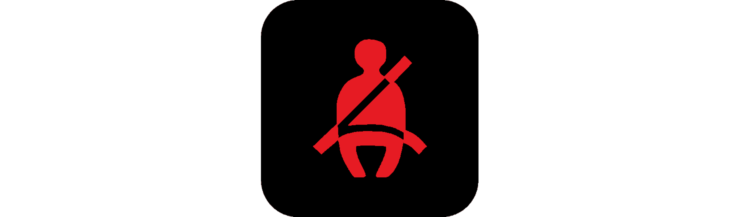 seat belt indicator light on a black background