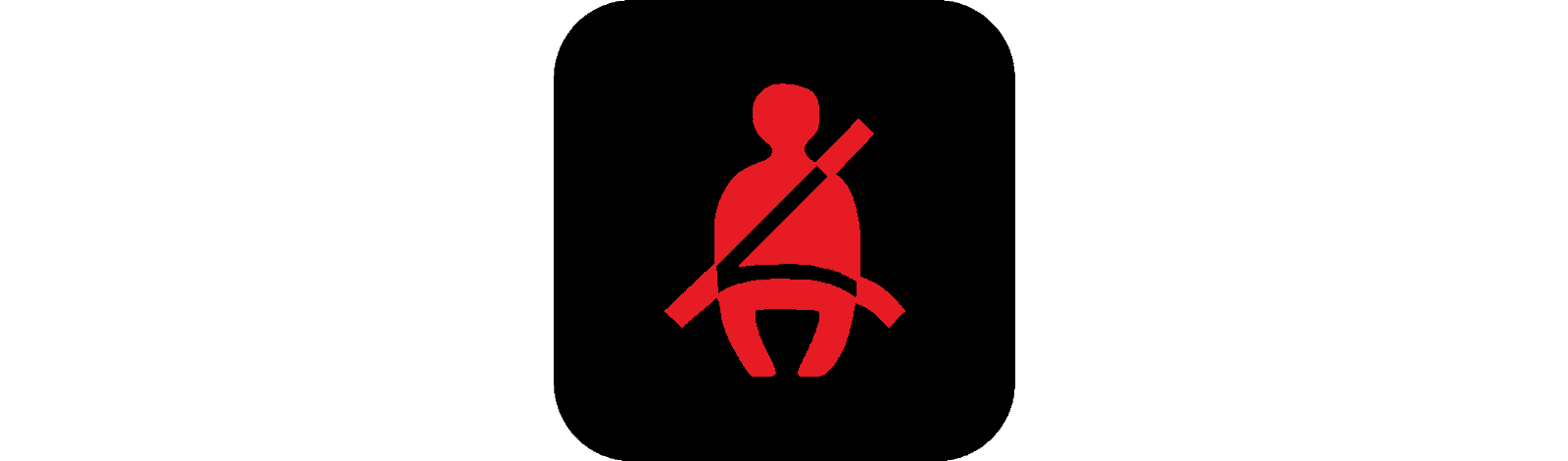 seat belt indicator light on a black background