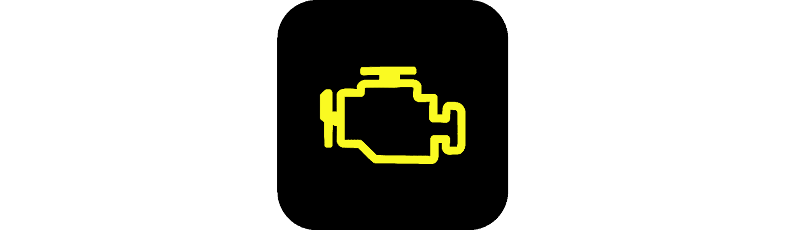 check engine light on a black background