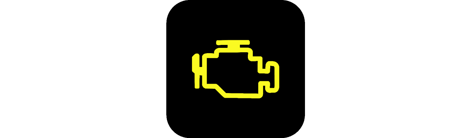 check engine light on a black background