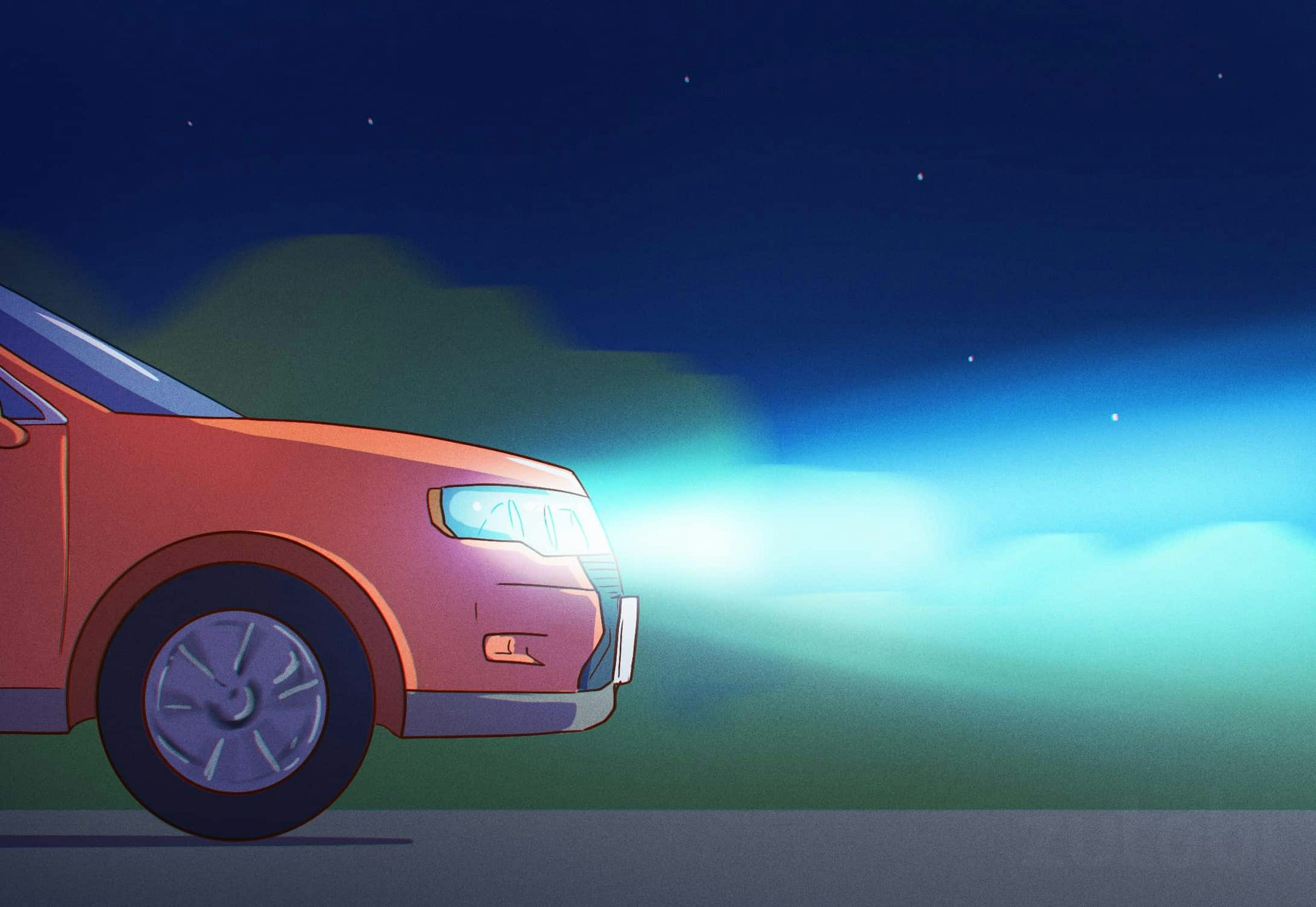 Low beams are not nearly as strong as high beams – so they can be used without the risk of blinding other drivers.