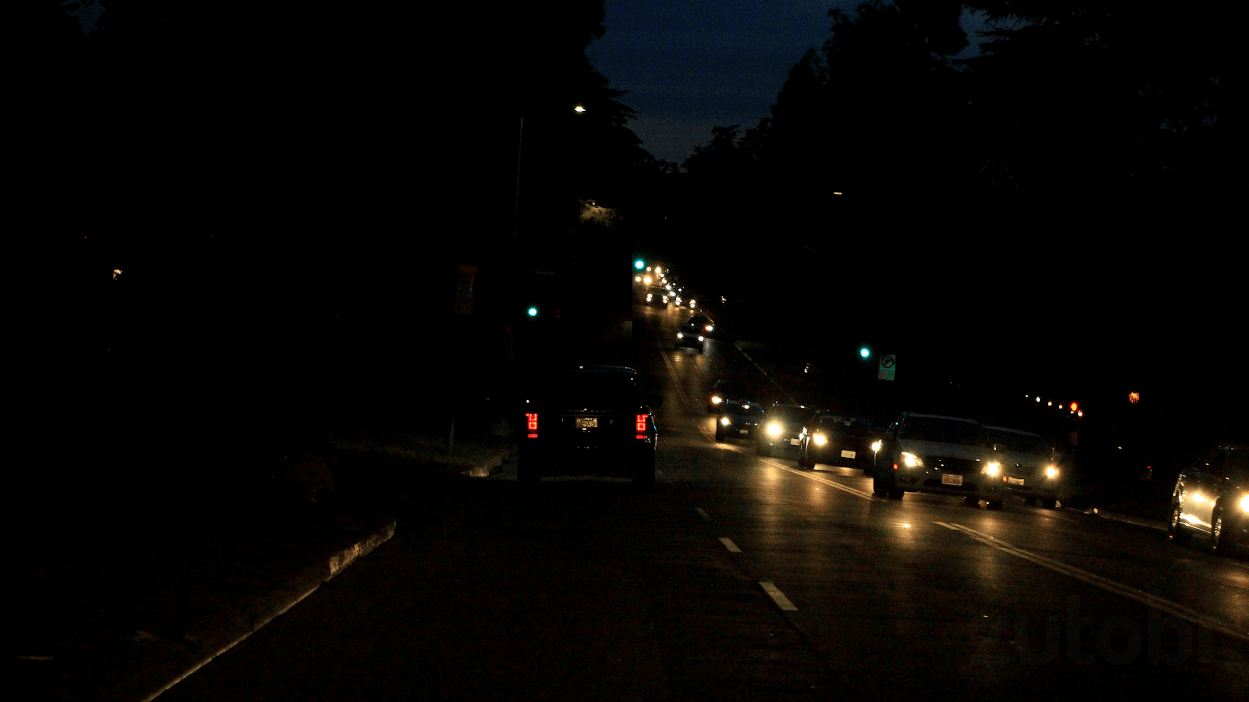 Vehicles using dipped headlights.