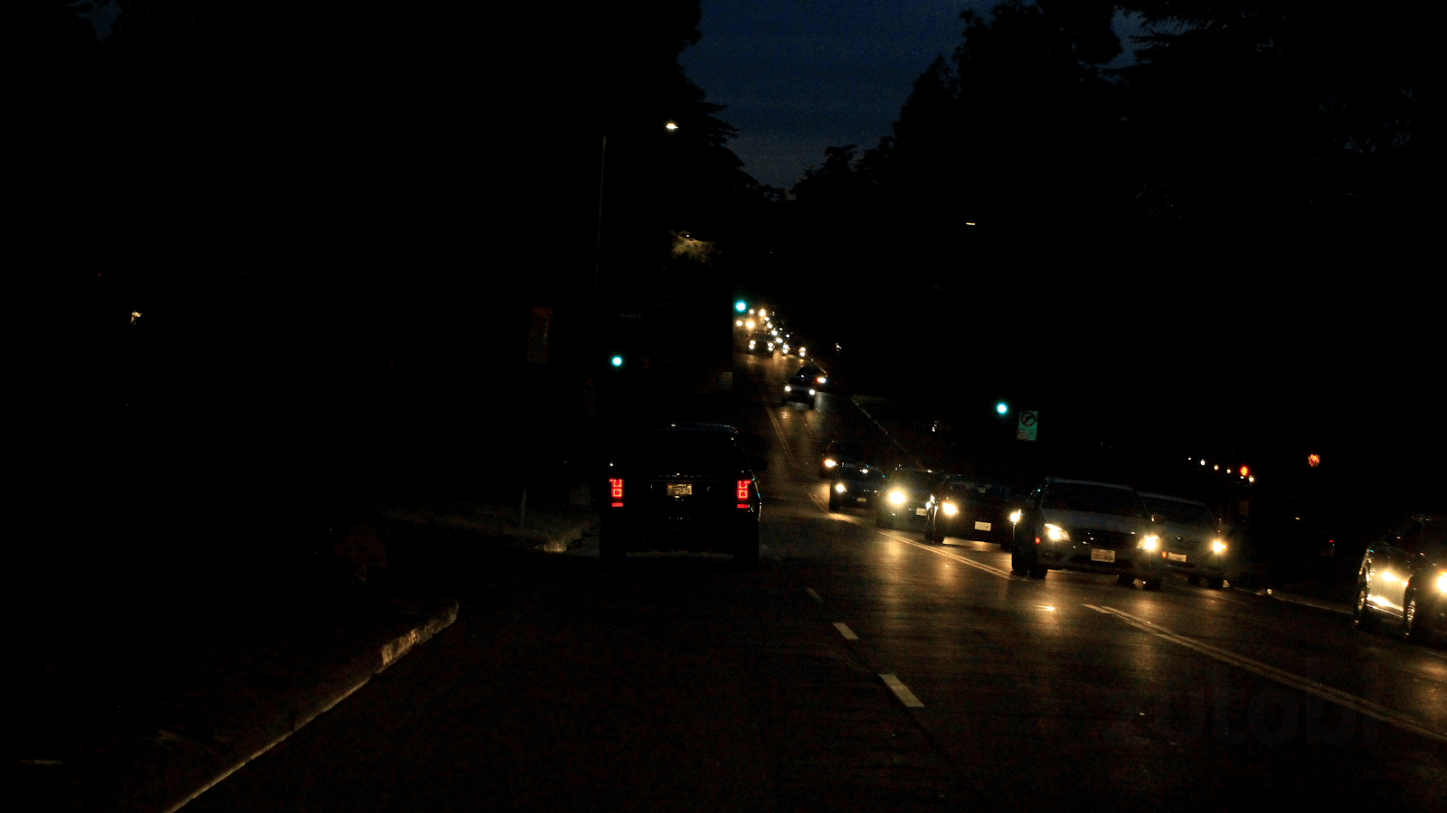 Vehicles using dipped headlights.