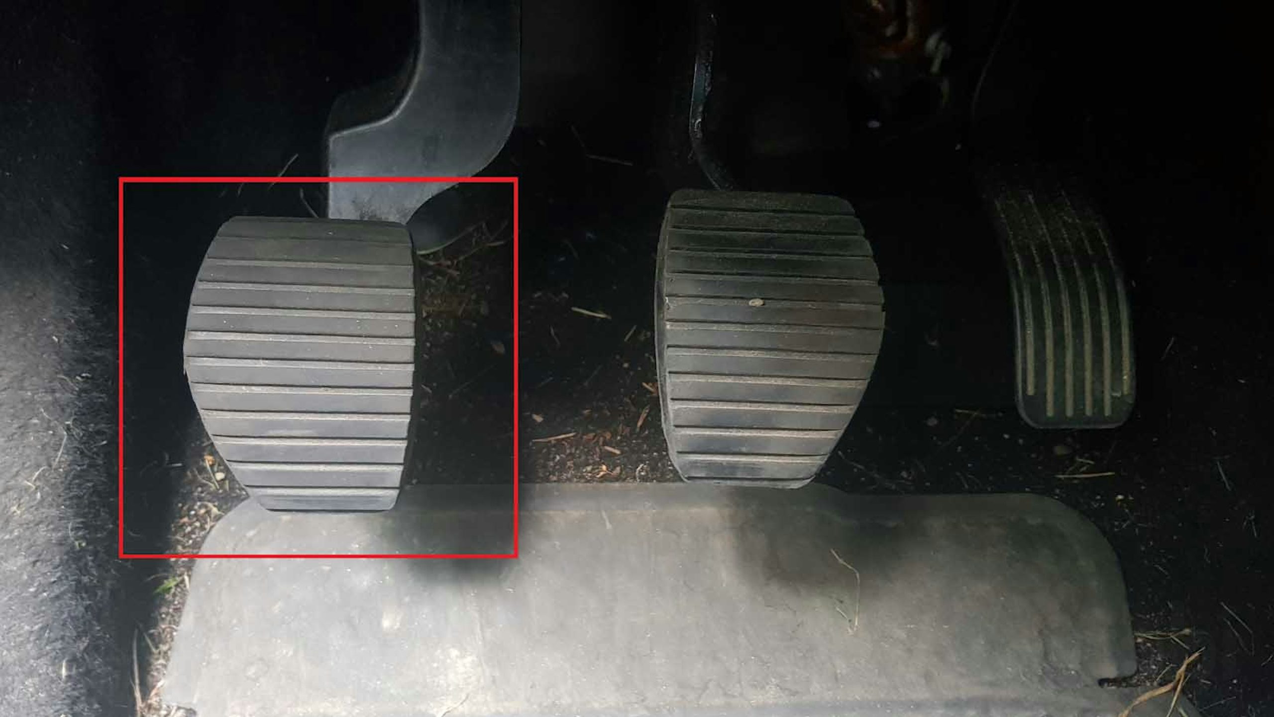 The clutch pedal is always the pedal furthest to the left
